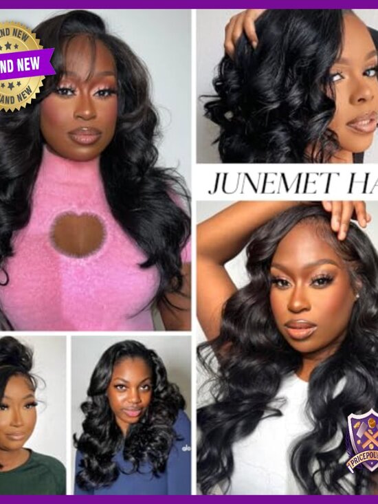 18 Inch Human Hair Wig with Loose Body Wave and Curtain Bangs main image 4